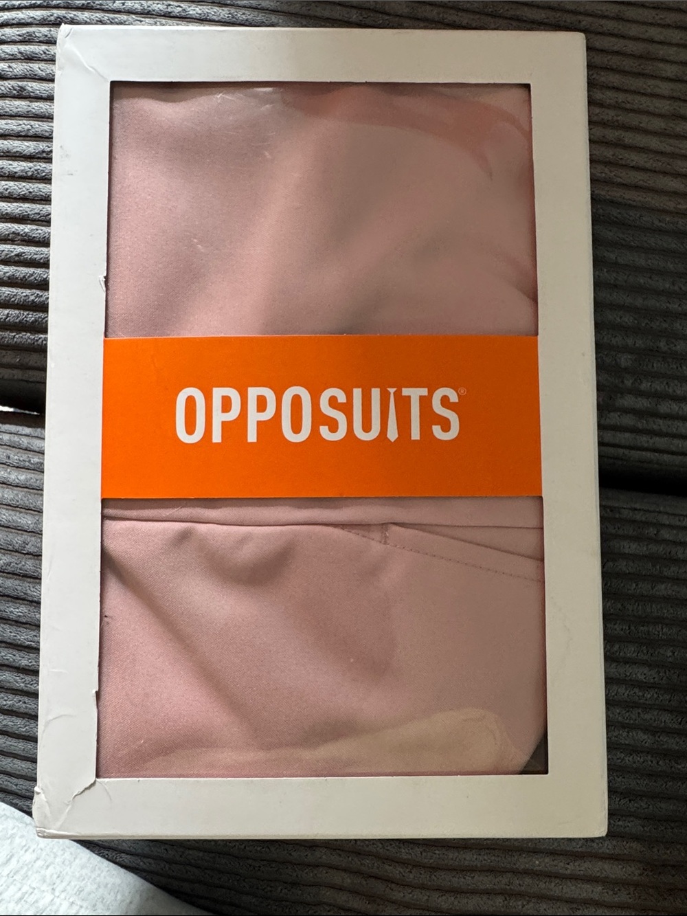 OppoSuits Blush Pink Dress Shirt with Orange Branded Band